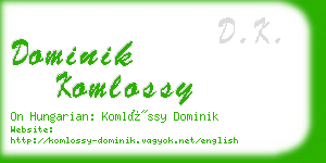 dominik komlossy business card